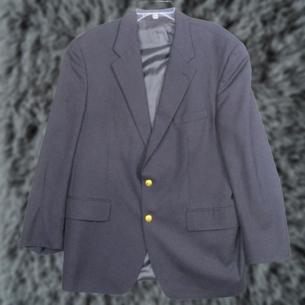 Ralph Lauren VINTAGE Ralph Lauren Polo University Club Blazer Mens 46 Navy Wool 90s Jacket Single-Breasted Size US XXL / EU 58 / 5 - 1 Thumbnail