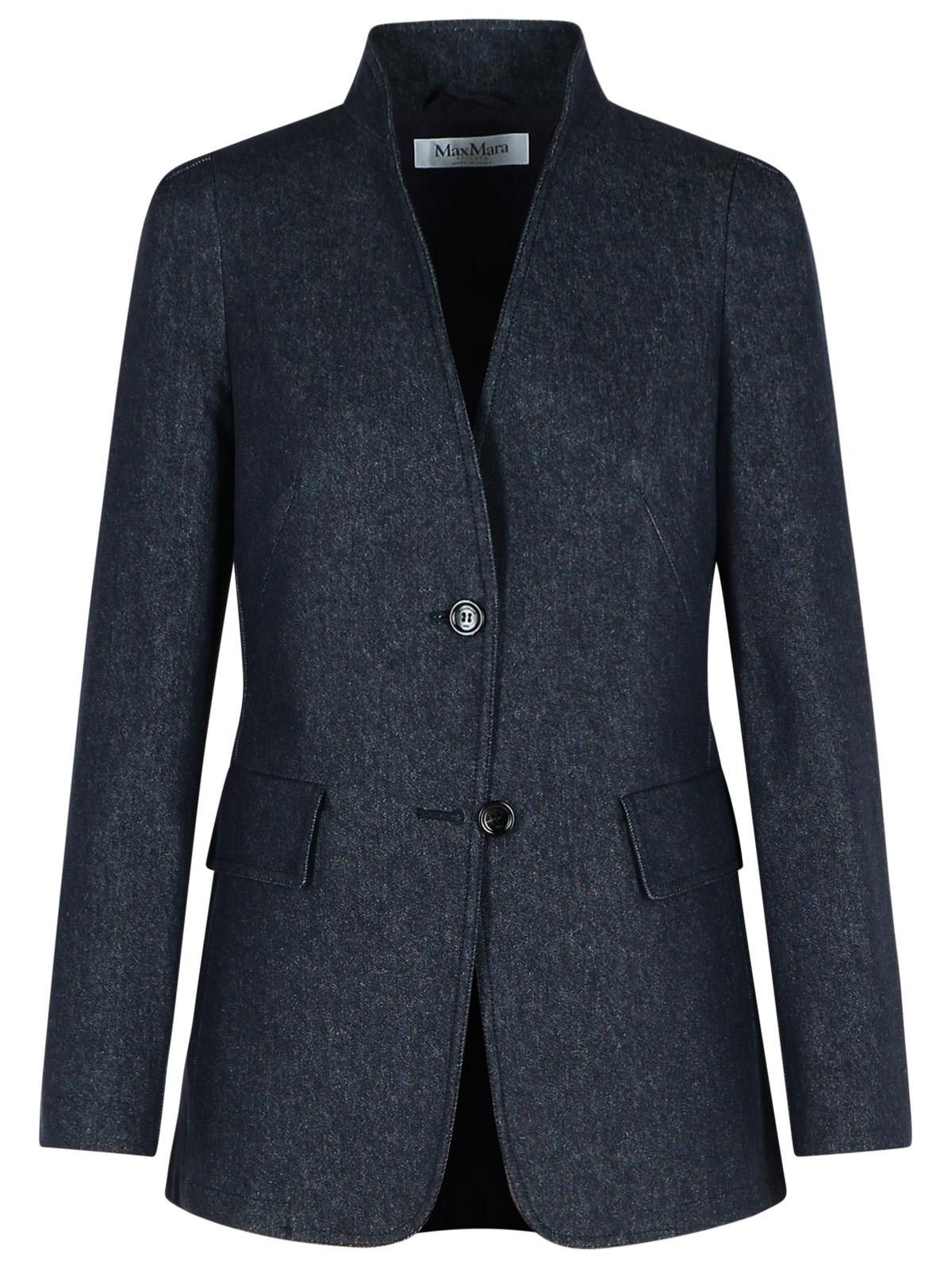 Max Mara MAX MARA 'Beatrice' Blue Cotton Blazer Size M / US 6-8 / IT 42-44 - 1 Thumbnail