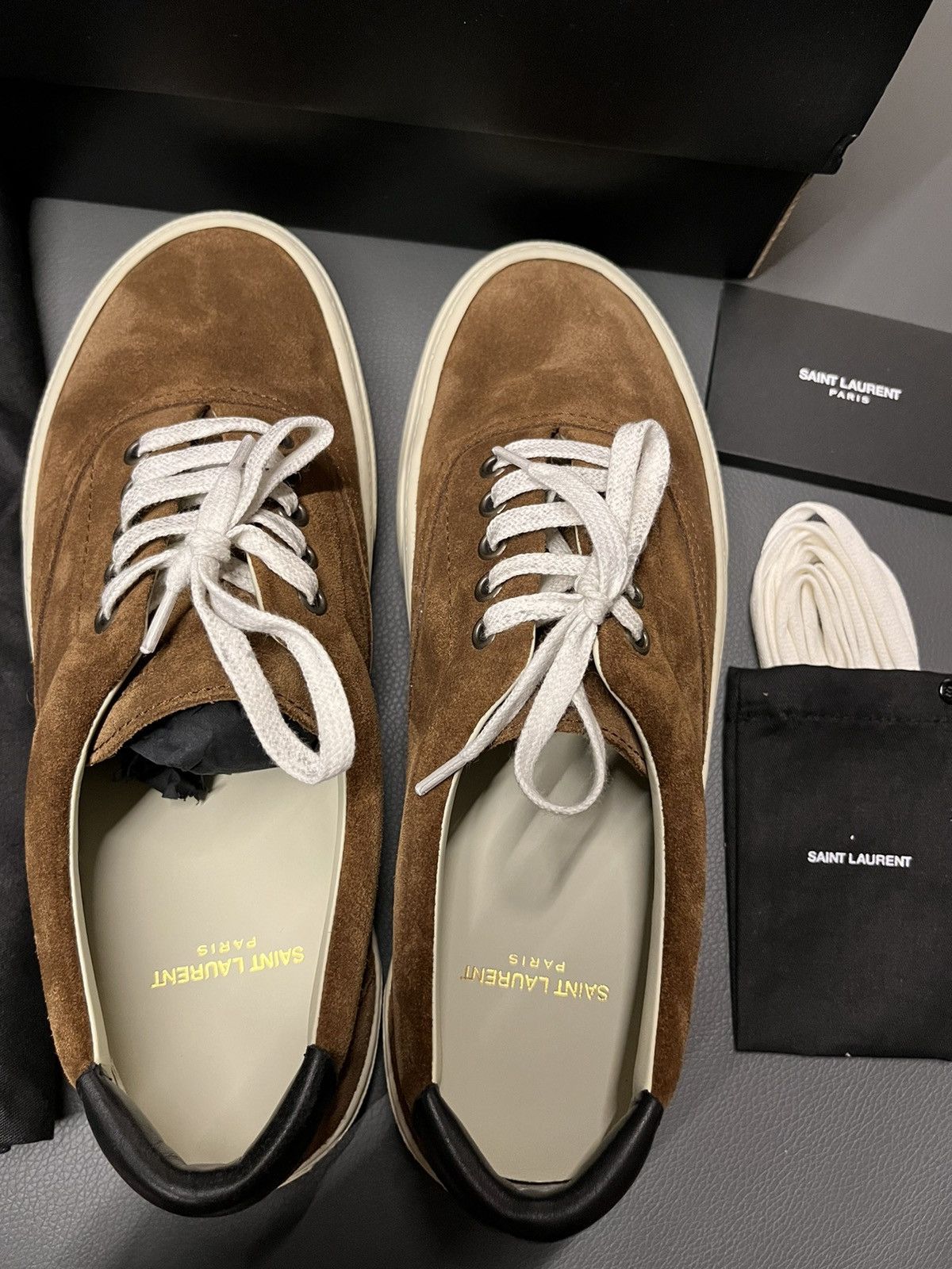 Saint Laurent Paris Rare New Super Runway Saint Laurent Suede Leather Sneaker Size US 8 / EU 41 - 12 Thumbnail