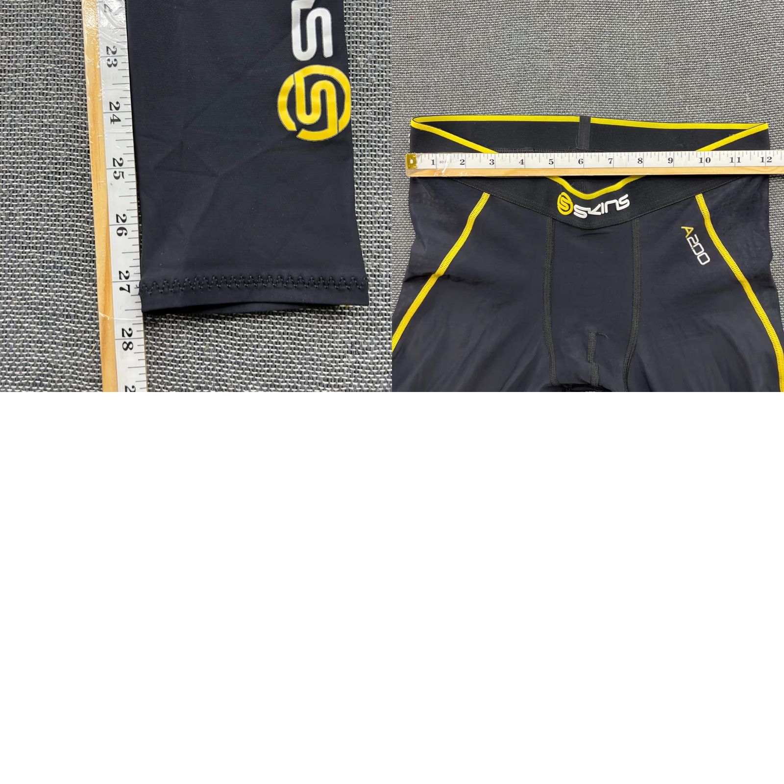 Vintage Skins A200 Mens Compression Pants Medium Sport Spandex Black Tights Athletic Size US 31 - 9 Thumbnail