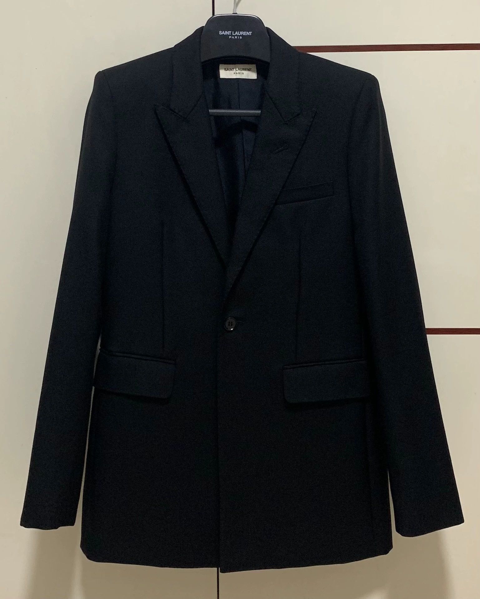Saint Laurent Paris Black Single-Breasted Formal Blazer Size US M / EU 48-50 / 2 - 1 Thumbnail
