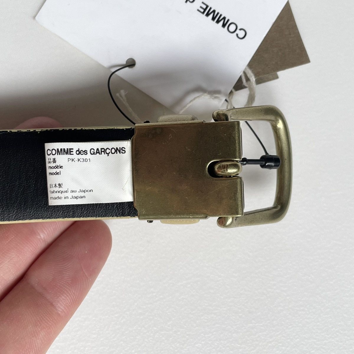 Comme des Garcons 2.5cm Gold Leather Belt Size 32 - 8 Thumbnail