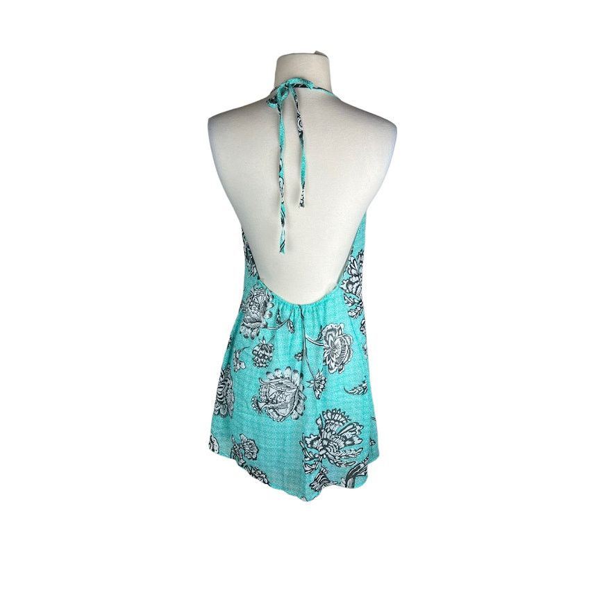 Vintage 2 hearts | Floral Print Backless Halter Dress | Small Size S / US 4 / IT 40 - 3 Thumbnail