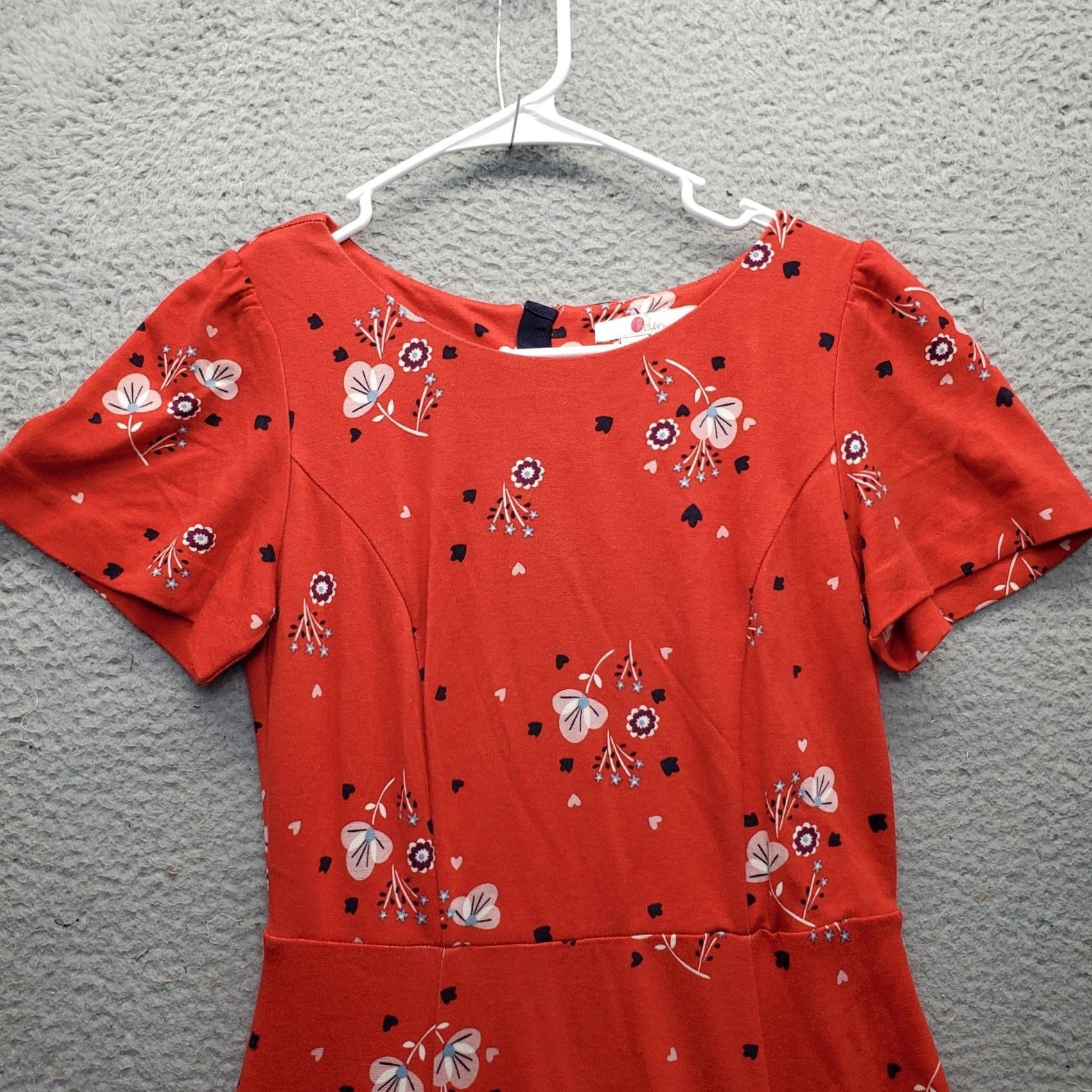 Boden Boden Womens Size 2P Multicolor Floral A-Line Dress Short Sleeve Round Neck Back Zip Size 26" / US 2 / IT 38 - 3 Thumbnail