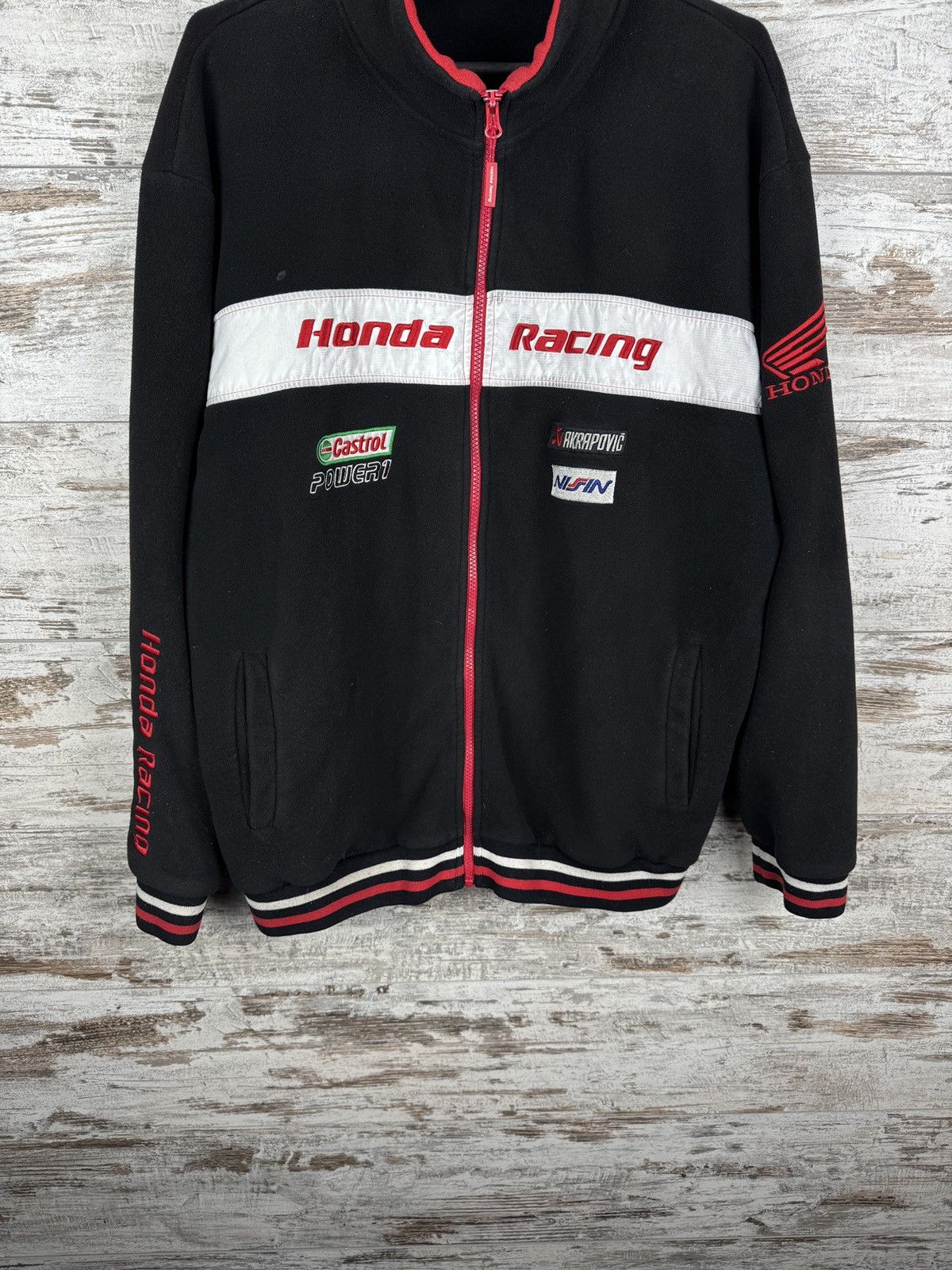 Honda Mens Vintage Honda Racing fleece jacket olympic full zip Size US XL / EU 56 / 4 - 3 Thumbnail
