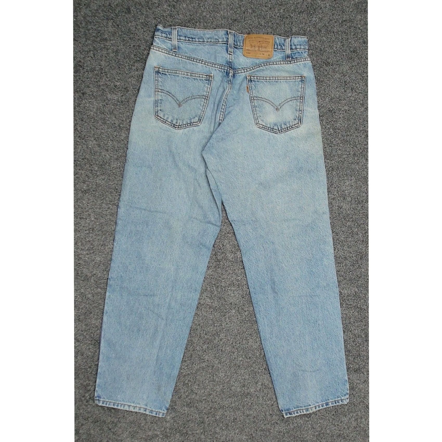 Levi's VINTAGE Levis 550 Jeans Orange Tab Stonewash Faded Relaxed Mens 34x31 Size US 34 / EU 50 - 4 Thumbnail