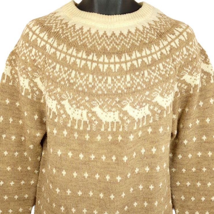 Vintage VINTAGE Reindeer Sweater Mens Size Small 80s Strawbridge & Clothier Fair Isle Christmas Nordic Crewneck Size US S / EU 44-46 / 1 - 2 Thumbnail