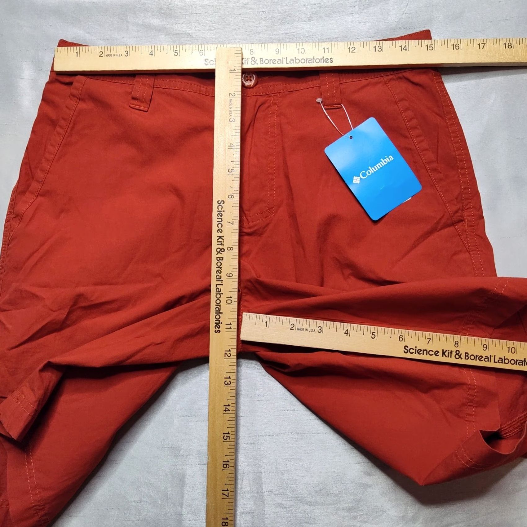 Vintage Columbia Men 30 Dark Sienna 100% Cotton 10" Washed Out Shorts NEW Similiar Brown Chino 30 Mens Size US 30 / EU 46 - 6 Thumbnail