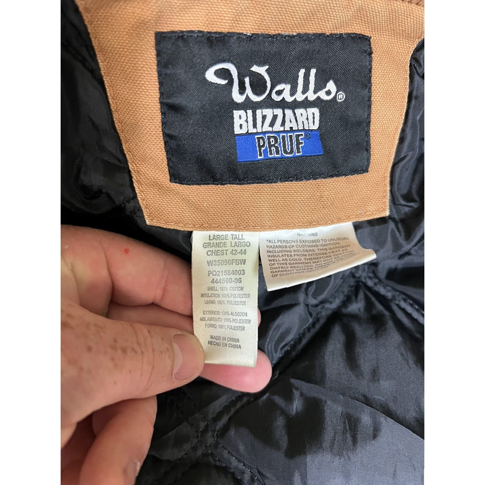 Walls VINTAGE Walls Blizzard Pruf Insulated Corduroy Cotton Work Jacket Large T Mens Jacket Camel Brown 90s Logo Pockets Full Zip Mid-Length Size US L / EU 52-54 / 3 - 7 Thumbnail