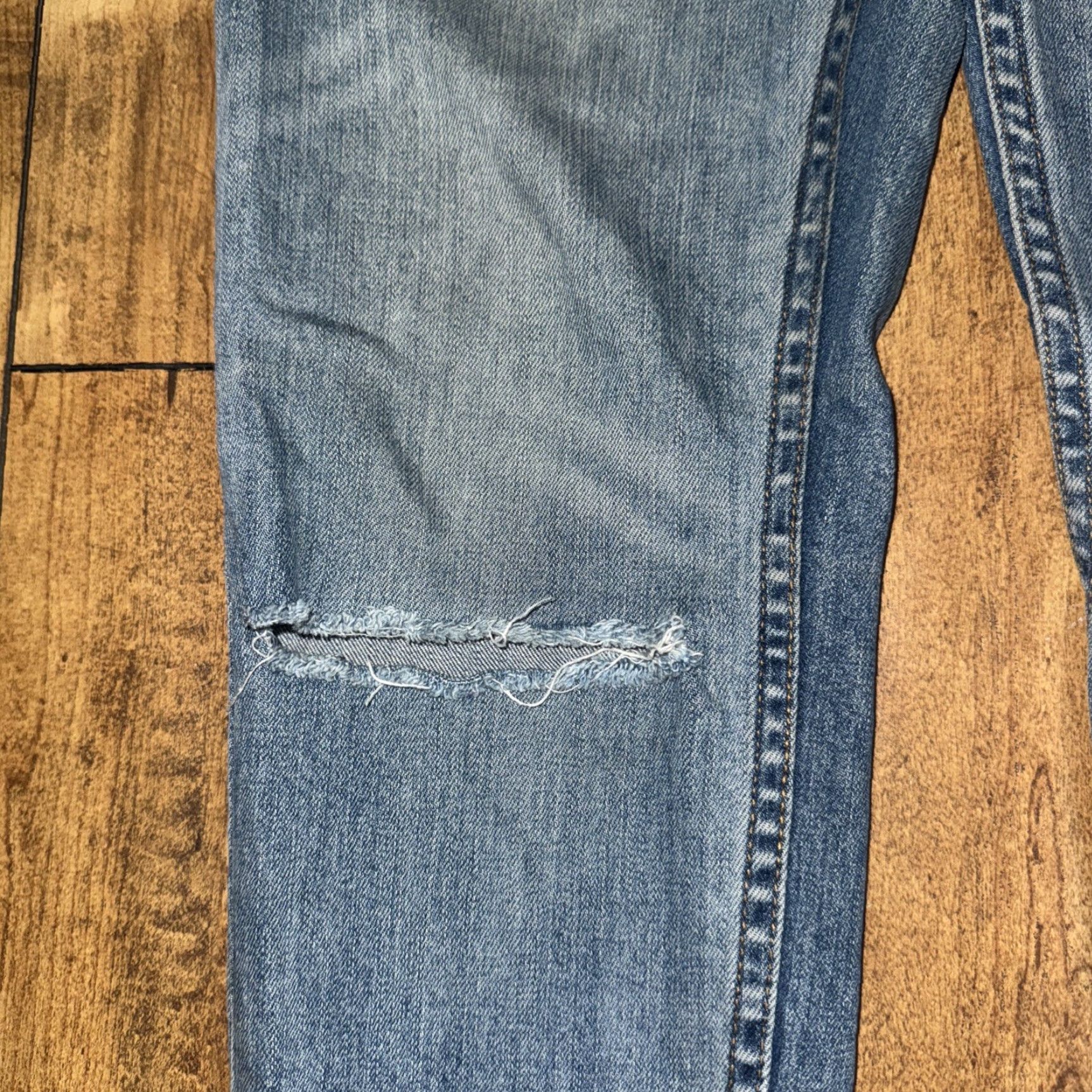 Cheap Monday Cheap Monday Jeans Tight Skinny Fit Blue Distressed Wash 32x32 Denim Mens Size US 32 / EU 48 - 5 Thumbnail