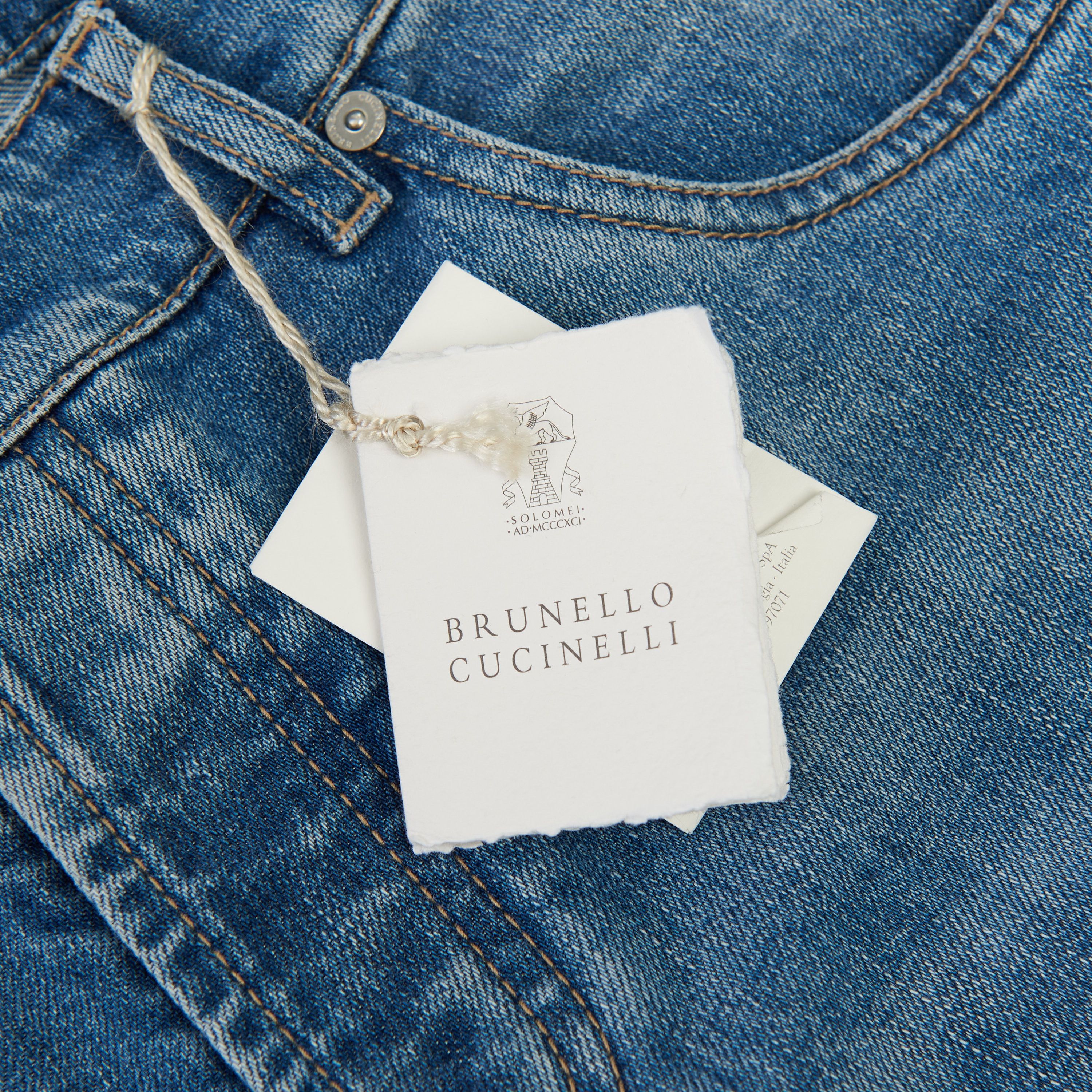 Brunello Cucinelli Slim Fit Five Pocket Jeans Trousers In Light Blue Denim Size US 34 / EU 50 - 10 Thumbnail
