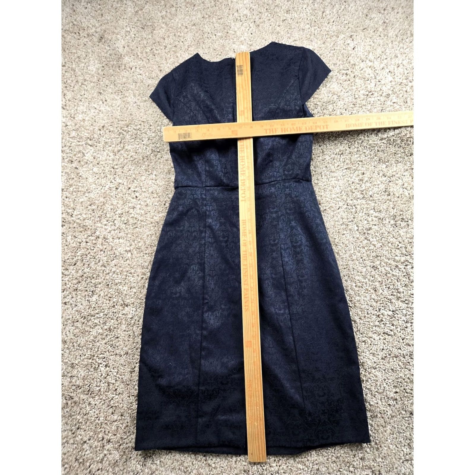 J.Crew J.Crew Dress Womens 2 Blue Paisley Jacquard Sheath Short Sleeve Cocktail Party Size 26" / US 2 / IT 38 - 6 Thumbnail