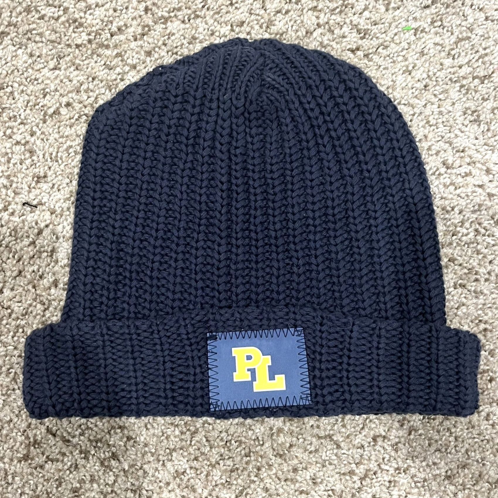 Vintage Love Your Melon Beanie Cuffed Hat Navy Blue One Size Womens Knit Fall Winter Casual Hat Size ONE SIZE - 2 Thumbnail