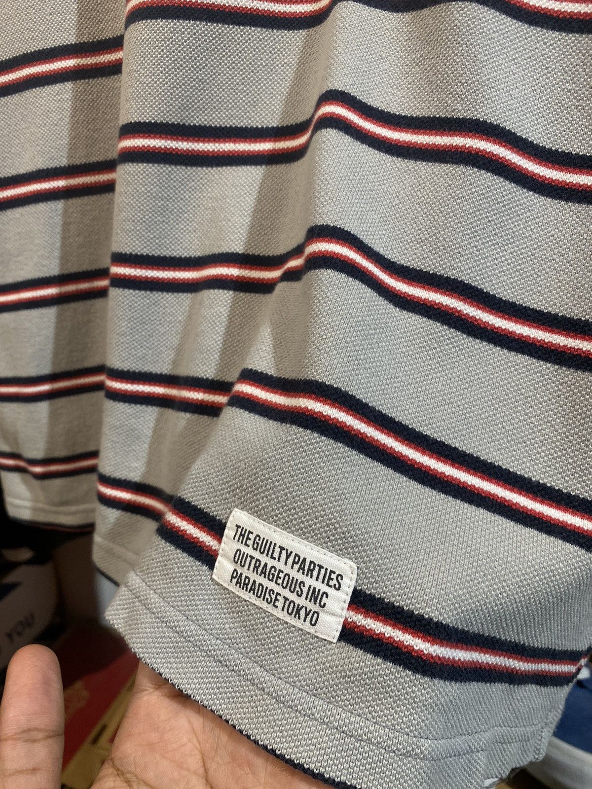 Japanese Brand RARE Wacko Maria Guilty Parties Polos Stripe Tee Size US L / EU 52-54 / 3 - 4 Thumbnail