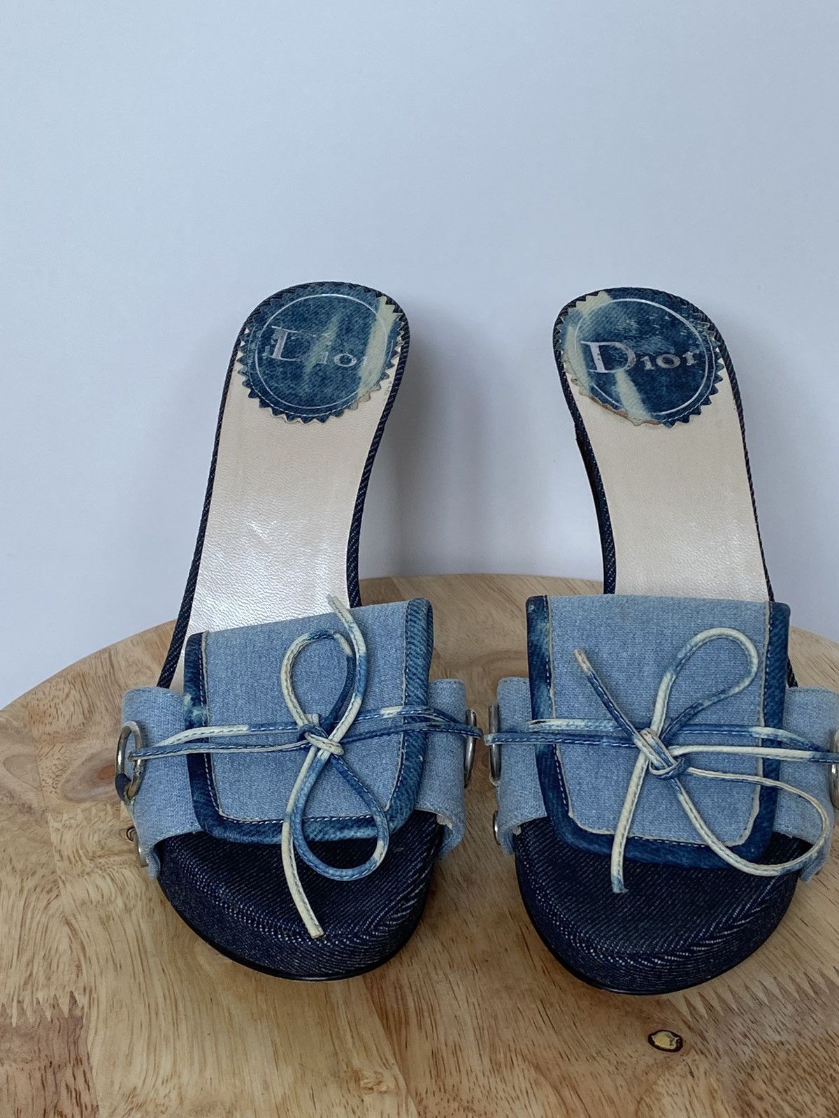 Dior RARE ❗️🚨Dior John Galliano Vintage Denim Mules in Blue Size US 7 / IT 37 - 3 Thumbnail