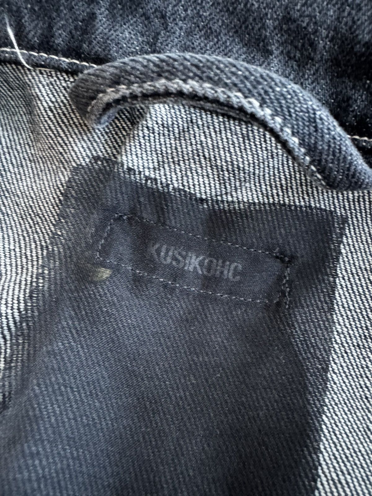Kusikohc KUSIKOHC gray and white paneled rivet denim jacket Size US L / EU 52-54 / 3 - 6 Thumbnail