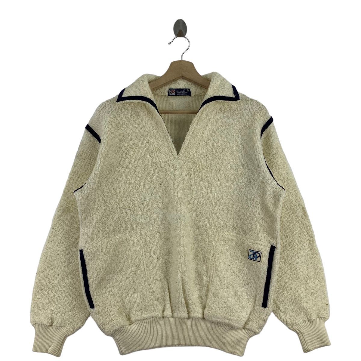 Vintage Vintage ARNOLD PALMER RENOWN Deep Pile Sherpa V-neck Cream Size US L / EU 52-54 / 3 - 1 Thumbnail