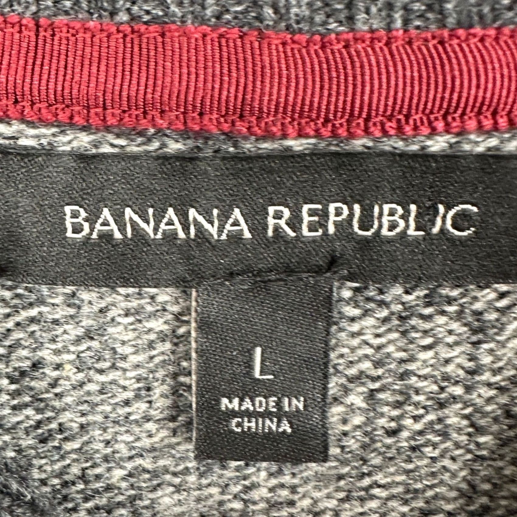 Banana Republic Banana Republic Merino Wool Blend Sweater Shawl Neck Mens Large Gray Black Knit Size US L / EU 52-54 / 3 - 4 Thumbnail