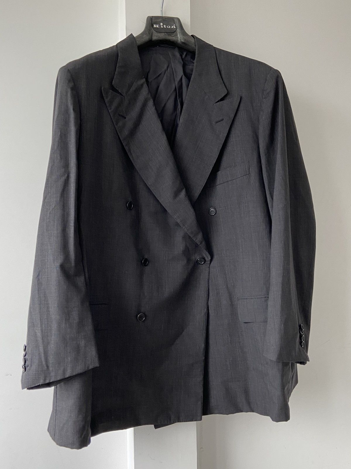 Kiton Kiton Napoli Double Breasted Grey Coat Jacket Size 64 Size 54L - 3 Thumbnail