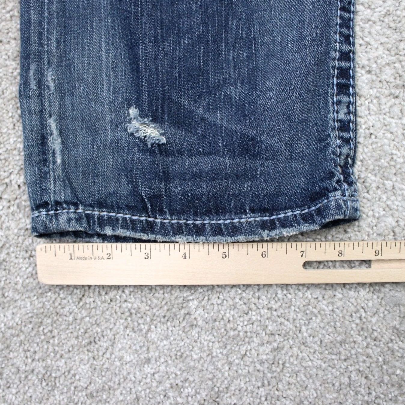 Silver Jeans Co. Silver Jeans Eddie Mens 40x30 Blue Distressed Relaxed Stretch Denim Jeans Size 40 Mens Size US 40 / EU 56 - 5 Thumbnail