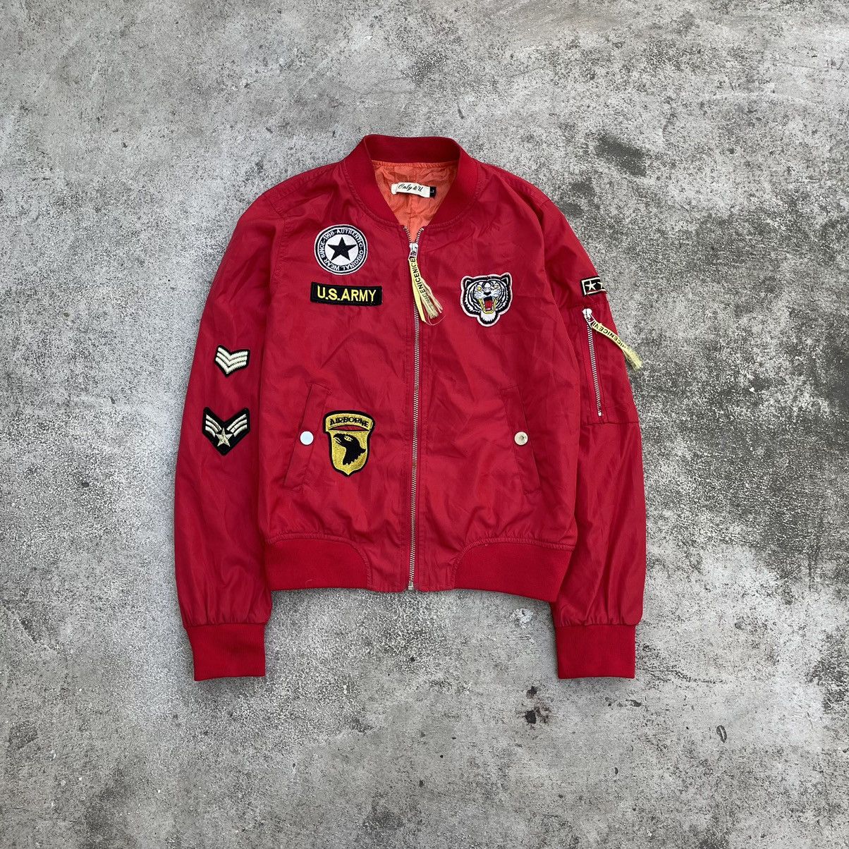 Vintage Vintage Y2K Red Bomber Army Military Patches Streetwear M Size M / US 6-8 / IT 42-44 - 1 Thumbnail