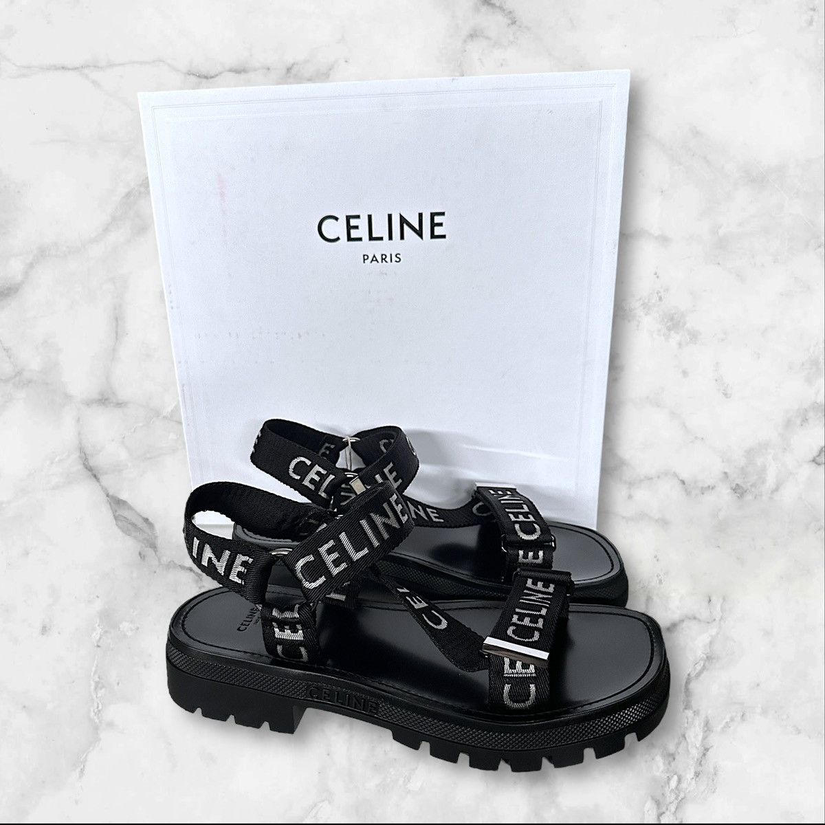 Celine Celine Strappy Logo Sandals Size US 10 / EU 43 - 10 Thumbnail