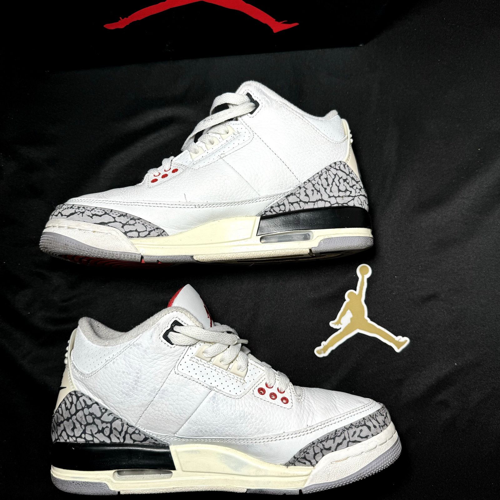 Jordan Brand × Nike Size 6.5 Nike Air Jordan 3 Retro GS White Cement Reimagined Size US 6.5 / EU 39-40 - 3 Thumbnail