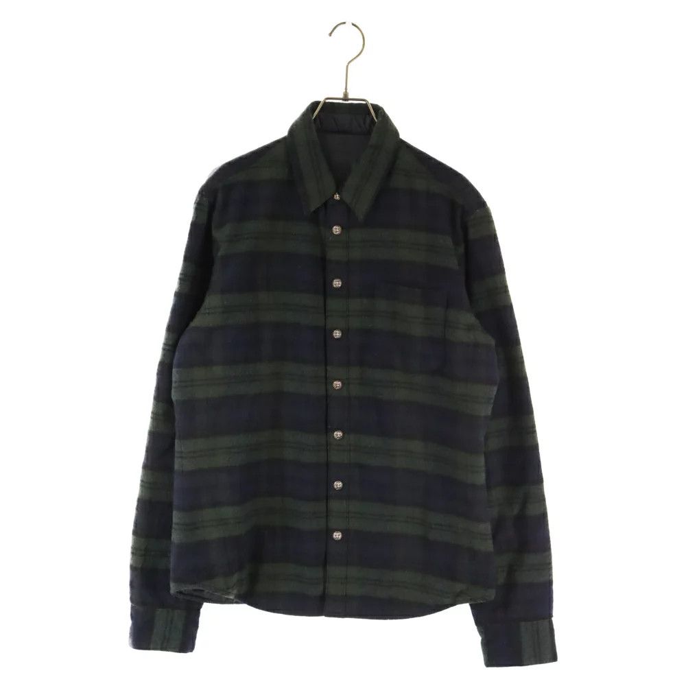 image of Chrome Hearts Reversible Nylon Flannel in Black/Green, Men's (Size Medium)