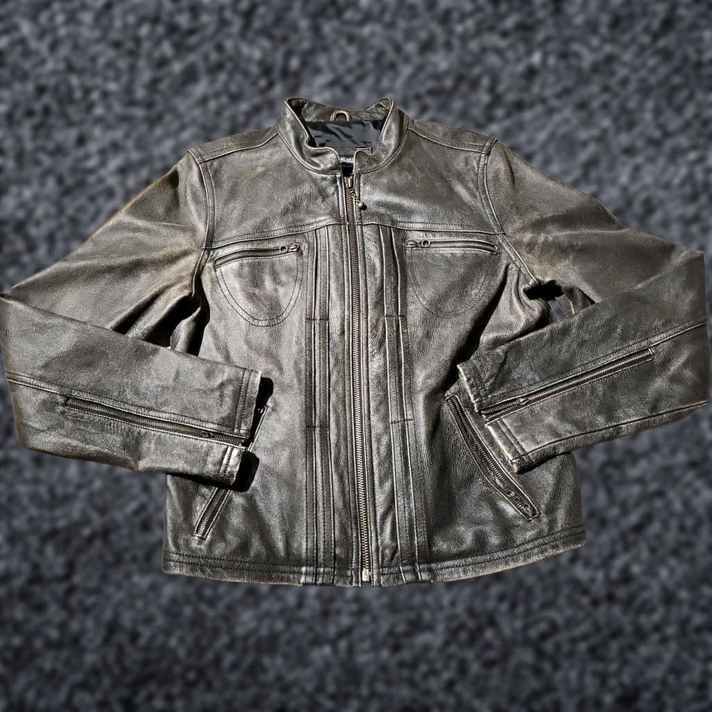American Eagle Outfitters VINTAGE American Eagle Outfitters Jacket Womens Medium Brown Moto Cafe Genuine Leather Biker Size M / US 6-8 / IT 42-44 - 1 Thumbnail