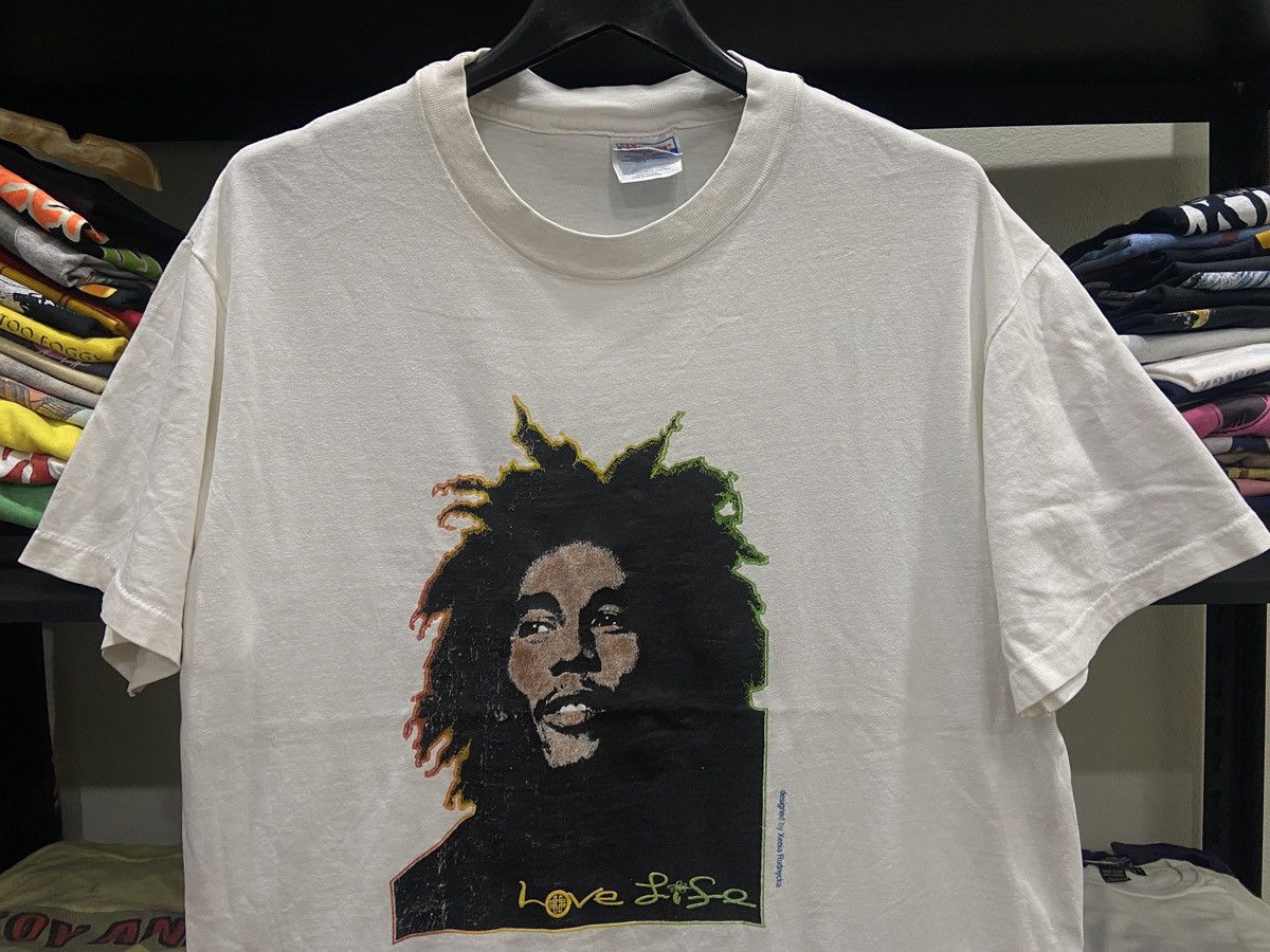 Band Tees × Vintage Vintage 90s Bob Marley Love Life Reggae Ska Band TOUR TSHIRT Size US L / EU 52-54 / 3 - 2 Thumbnail