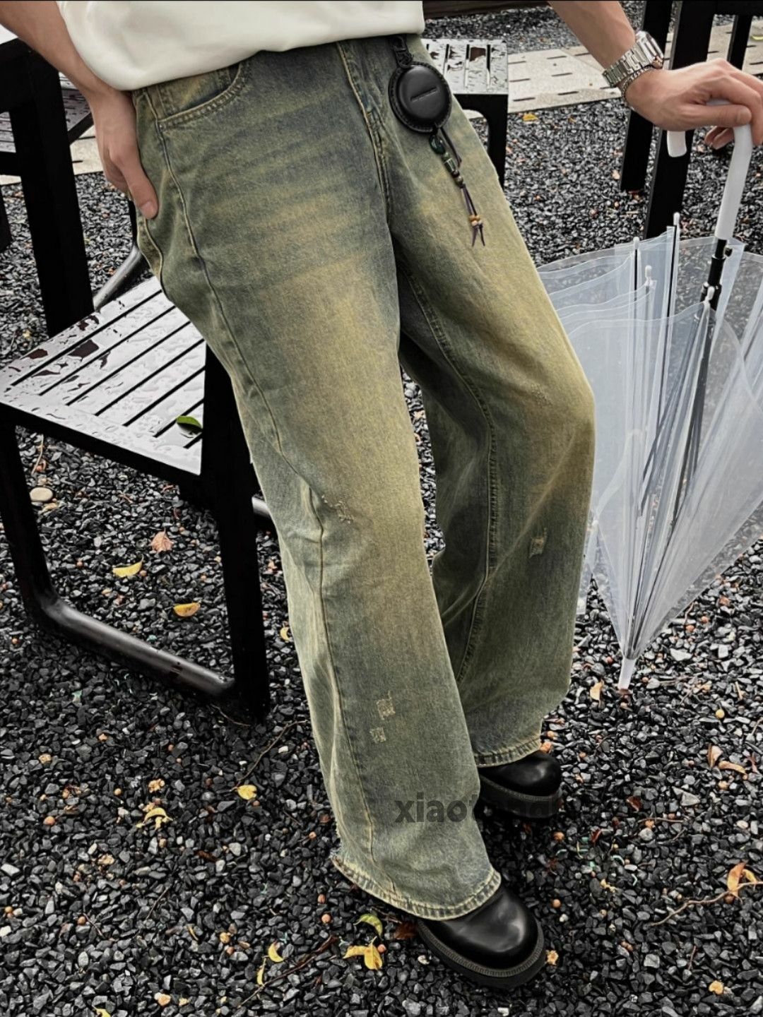 Jean × Vintage disco punk grunge washed faded y2k ripped flared jeans Size US 32 / EU 48 - 1 Thumbnail
