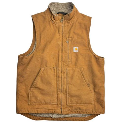 Carhartt Carhartt Sherpa Lined Canvas Vest Tan Grailed