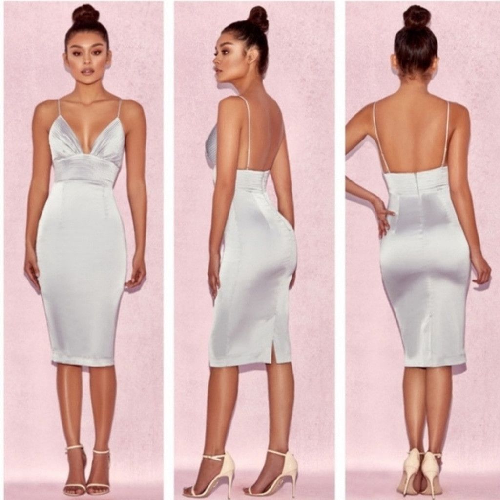 House of CB House of CB Solaine Lace Trim Long Sleeve Velvet MIDI Dress |  Grailed