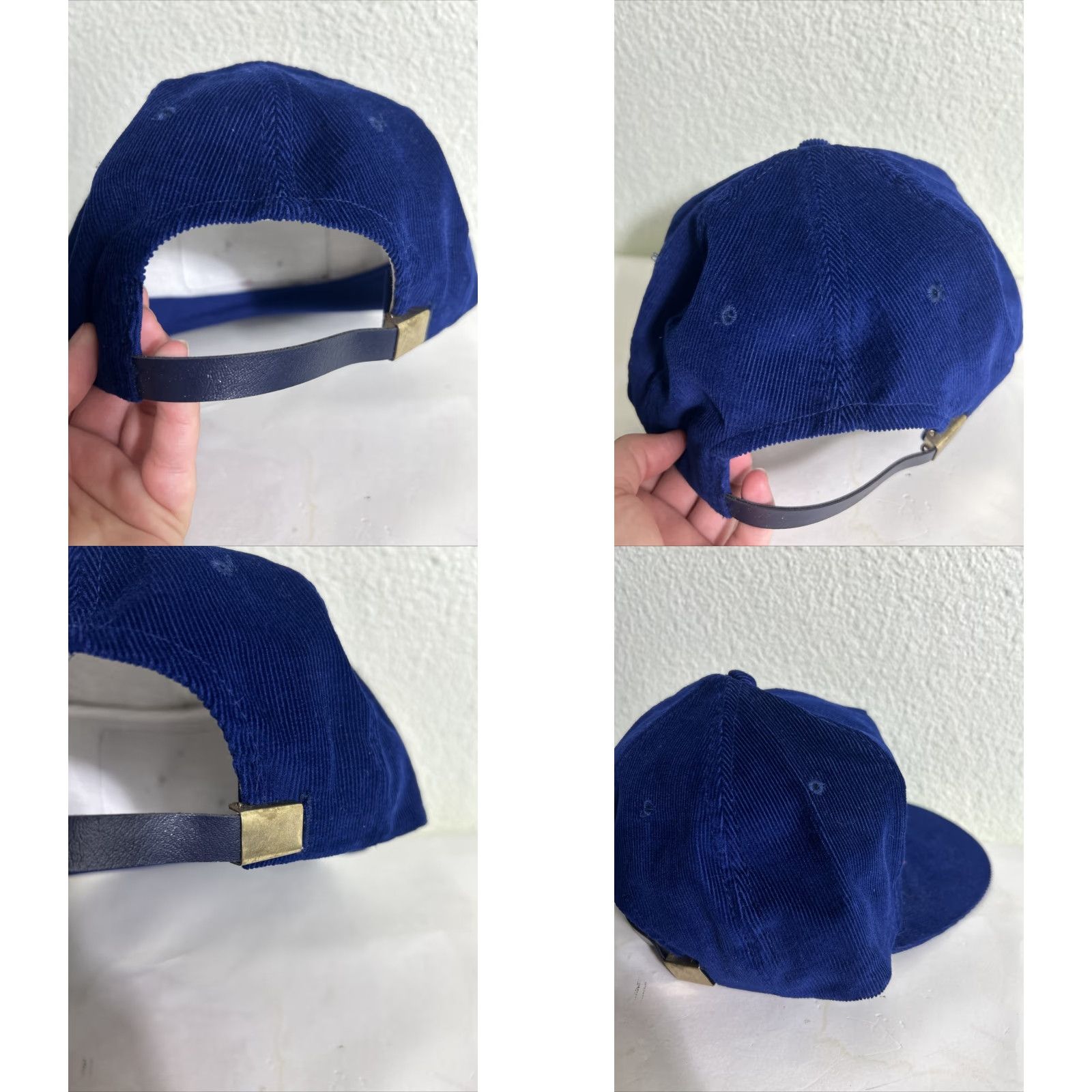 C&A VINTAGE Corduroy Strapback Tradey Hat Blue Patch Welding Works Woodland CA Size ONE SIZE - 8 Thumbnail