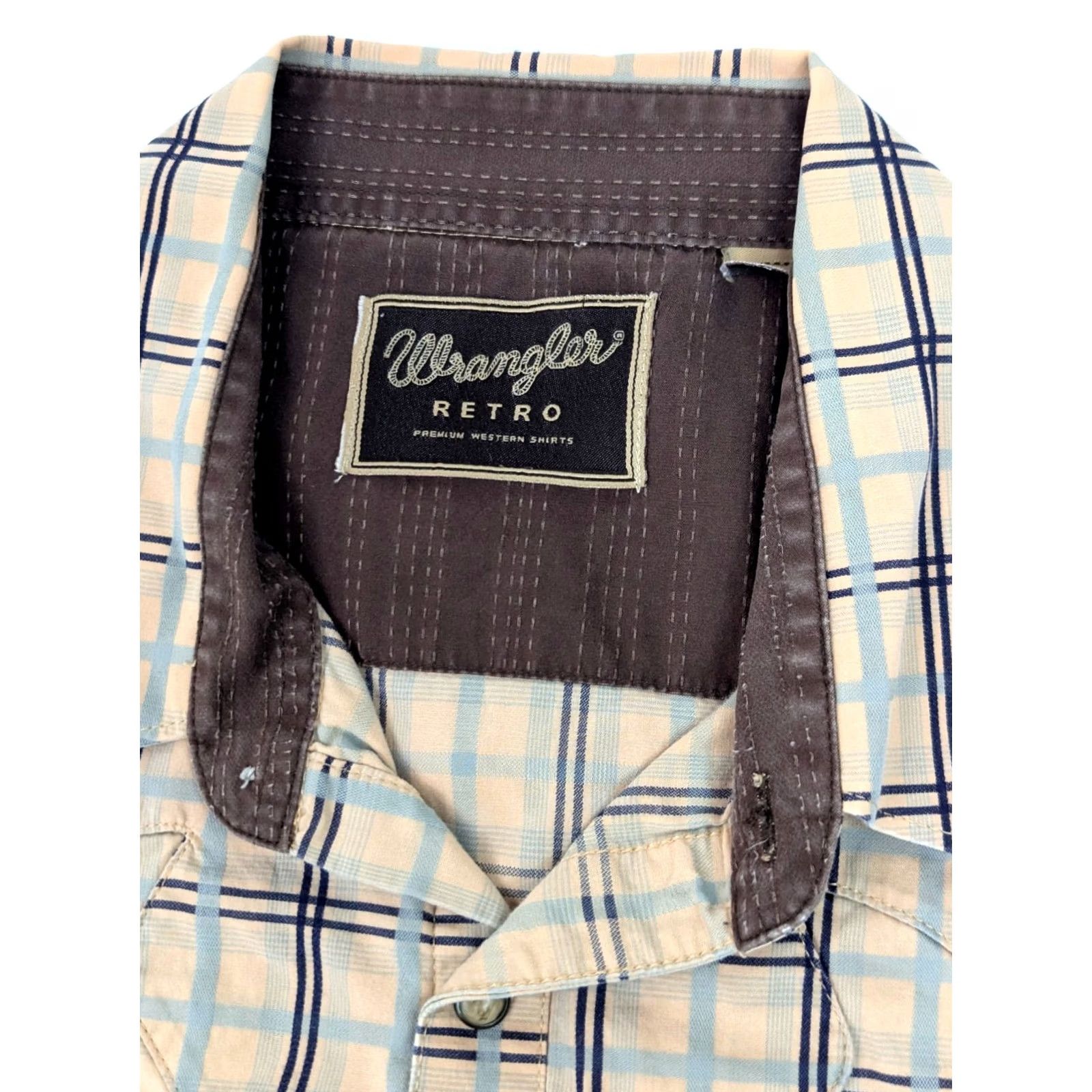 Wrangler VINTAGE Wrangler Brushpopper Western Pearl Snap Shirt Men XL Long Sleeve Plaid Beige&Cotton EUC Size US XL / EU 56 / 4 - 2 Thumbnail