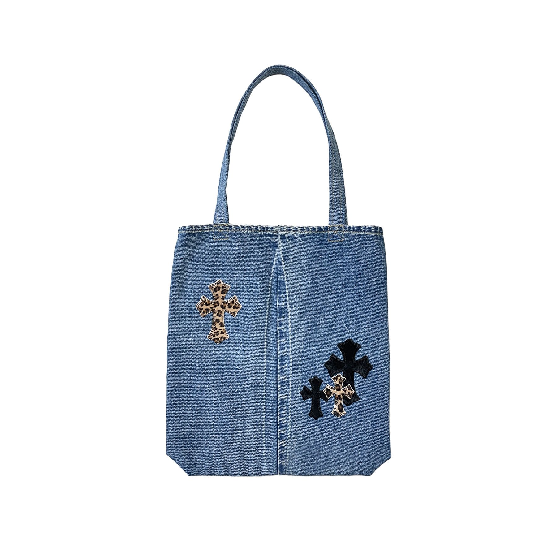 Chrome Hearts Chrome Hearts Pony Hair Denim Cross Patch Tote Bag Size ONE SIZE - 2 Thumbnail