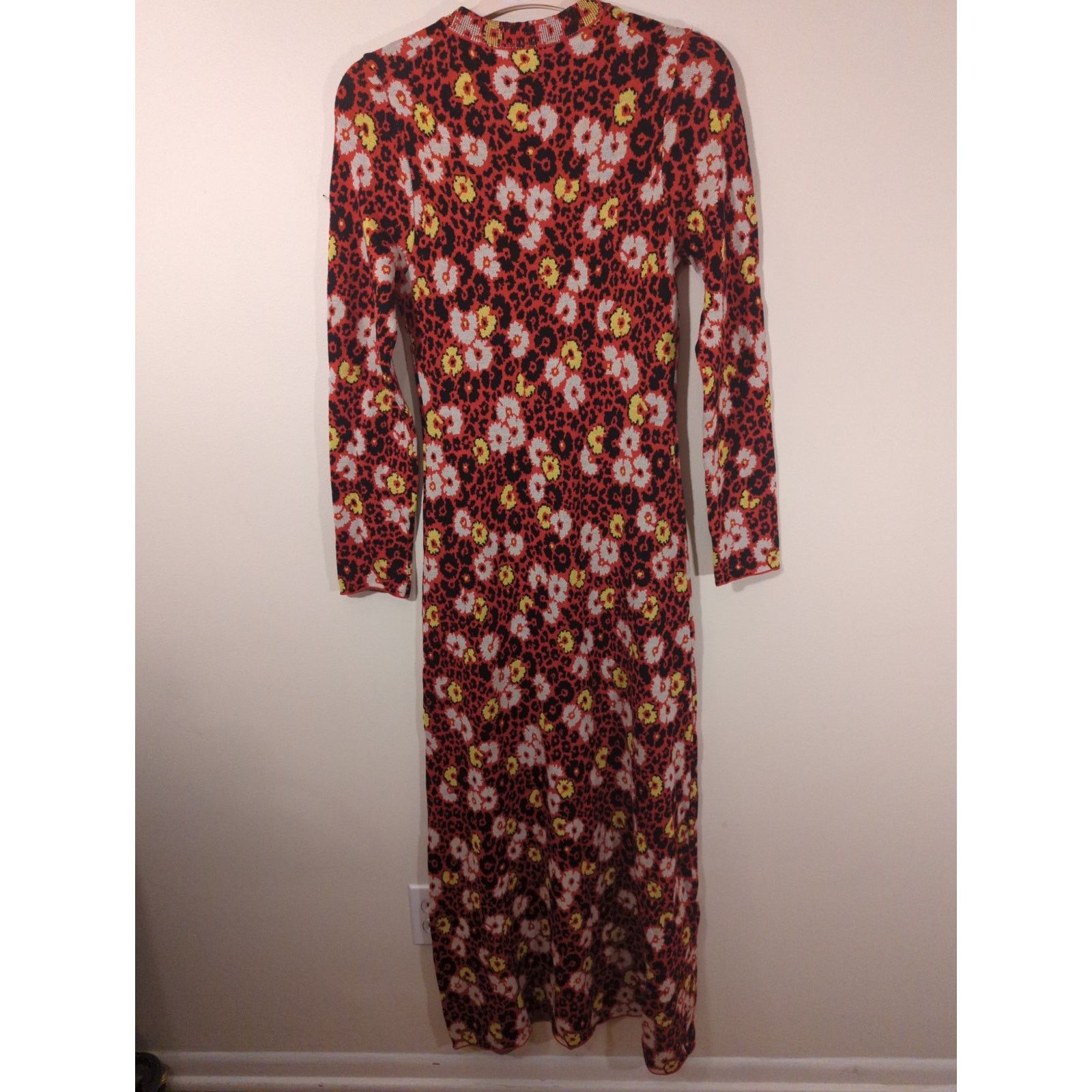 The Kooples RTR The Kooples XL Red Black Floral Sweater Mock Maxi Dress Size XL / US 12-14 / IT 48-50 - 7 Thumbnail