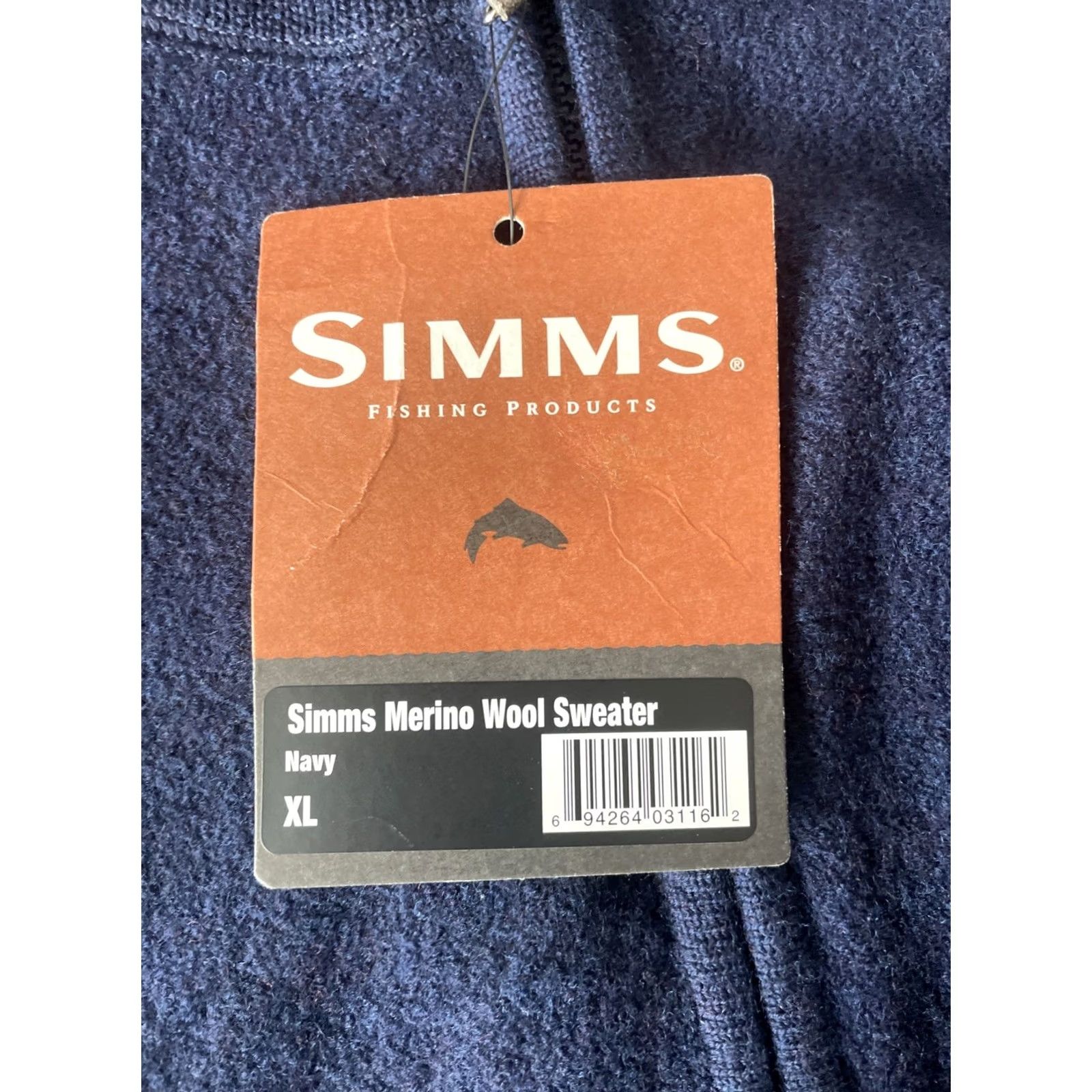 Vintage Simms 1/4 Zip Merino Wool Sweater Mens XL Navy Blue Pullover NWT Thick Size US XL / EU 56 / 4 - 3 Thumbnail