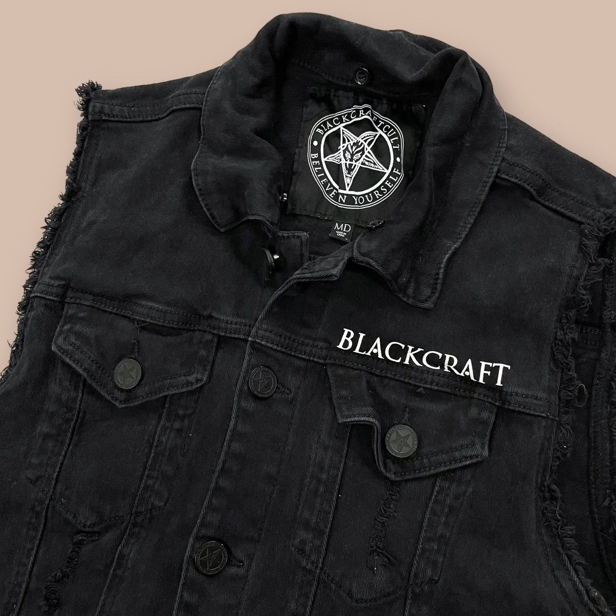 If Six Was Nine BlackCraft Hooded Denim Vest Size US M / EU 48-50 / 2 - 7 Thumbnail