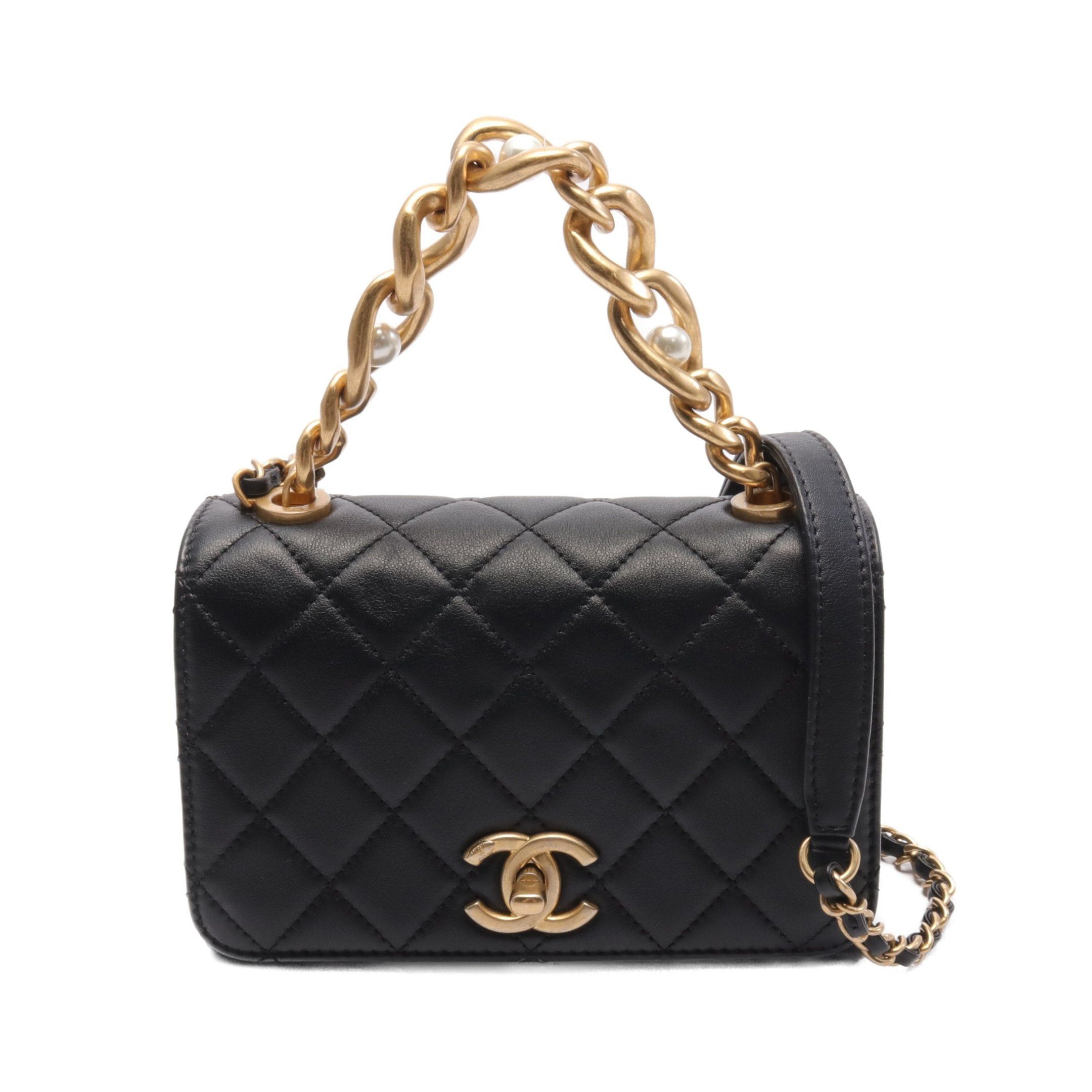 Chanel Chanel Mini Matelasse Chain Shoulder Bag Leather Black Gold Hardware Size ONE SIZE - 1 Thumbnail