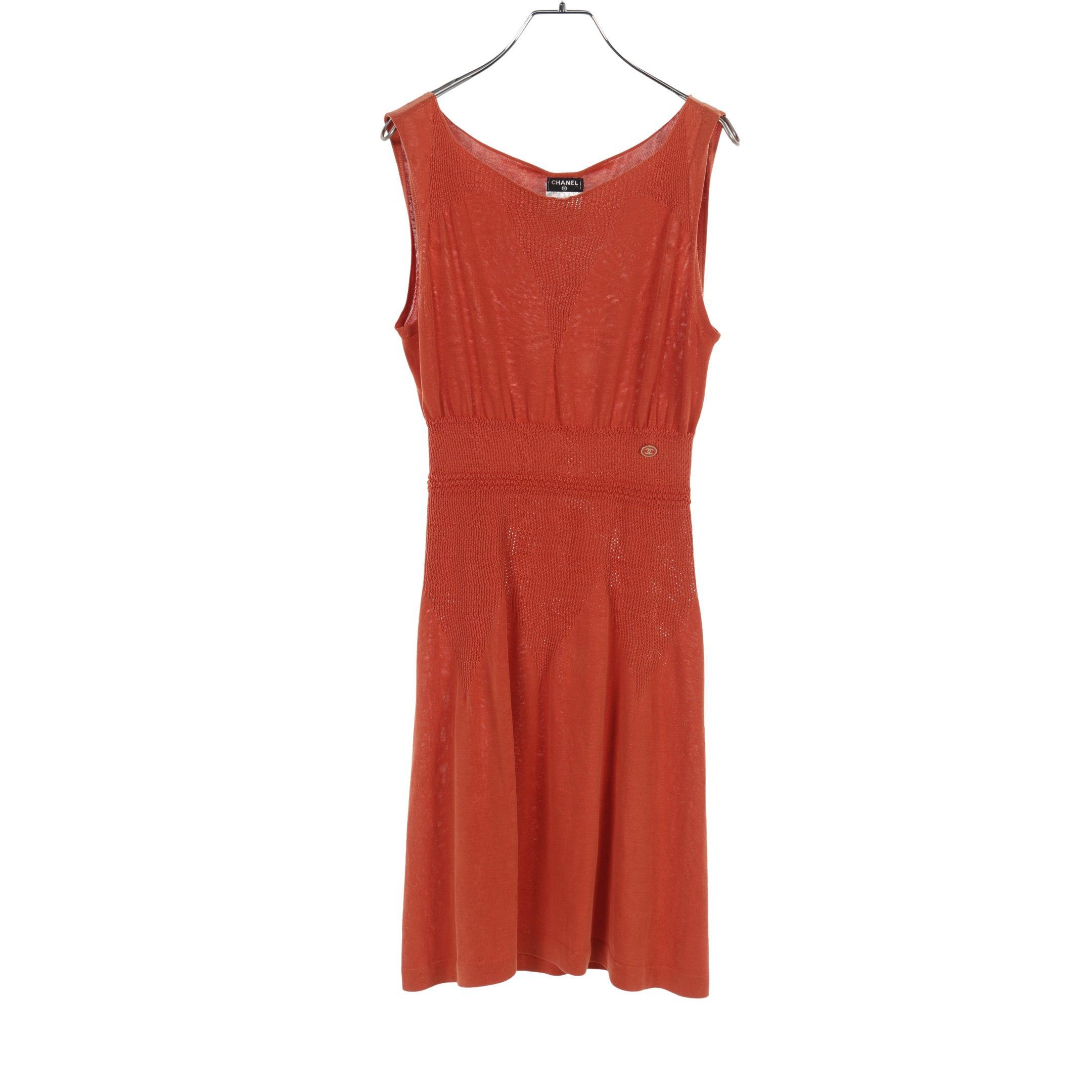 Chanel Chanel One Piece No Sleeve Cotton Orange Size ONE SIZE - 1 Thumbnail