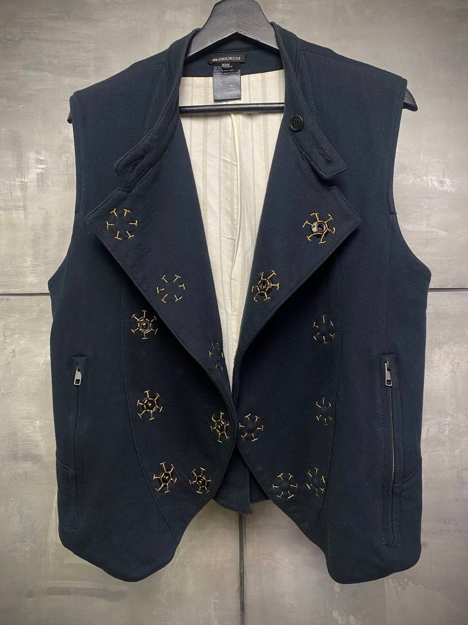 Ann Demeulemeester Navy admiral vest S-M Size 48S - 3 Thumbnail