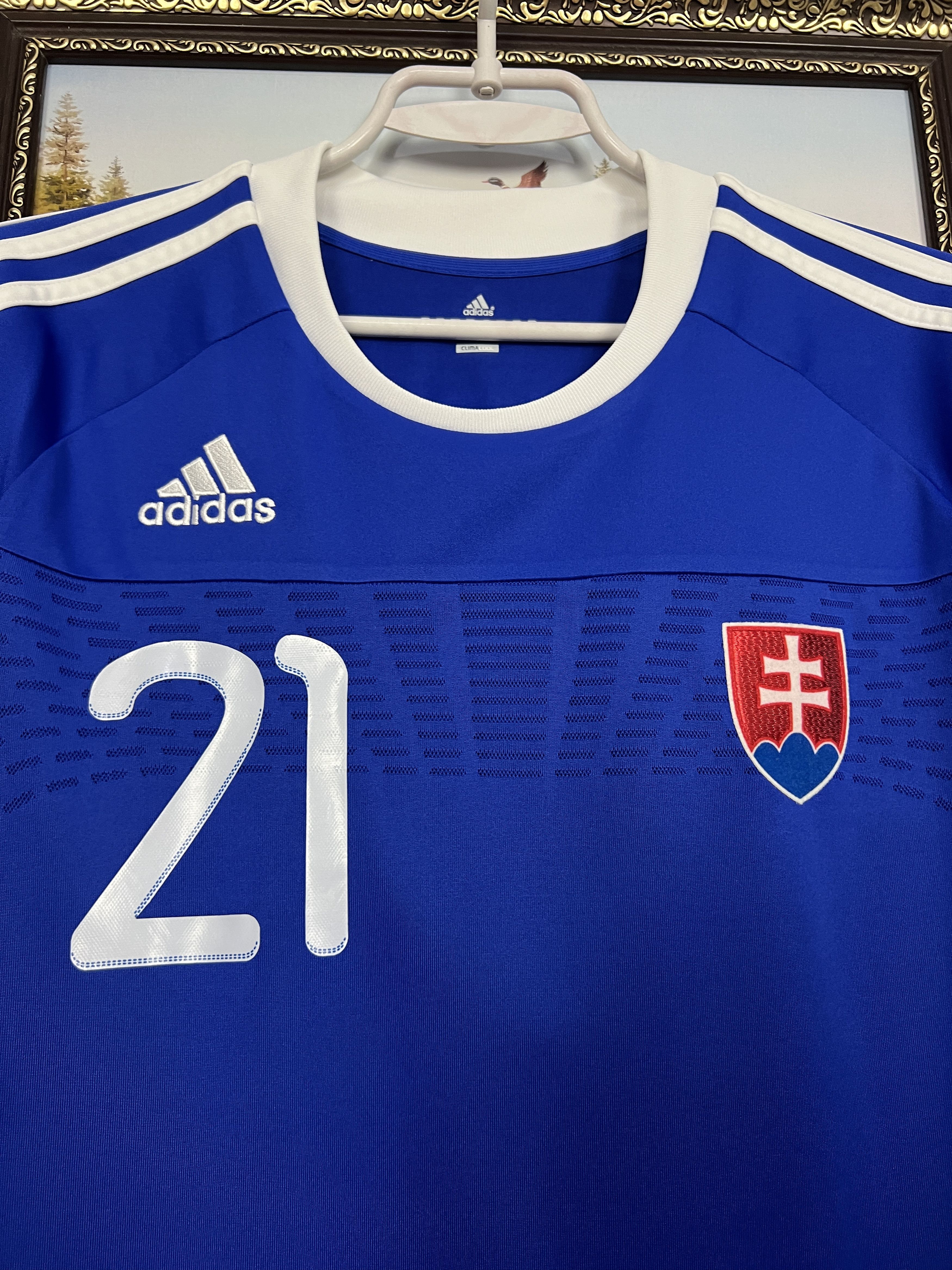Adidas Slovakia Home football shirt 2010 Player Issue Soccer Jersey Size US L / EU 52-54 / 3 - 3 Thumbnail