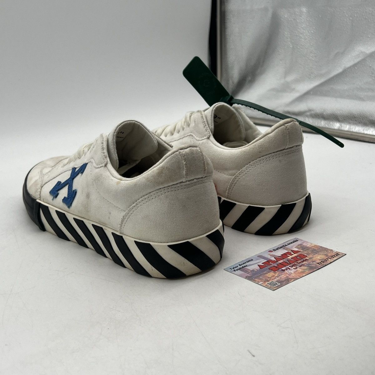 Off-White Off white low vulc canvas white blue Size US 9 / EU 42 - 4 Thumbnail
