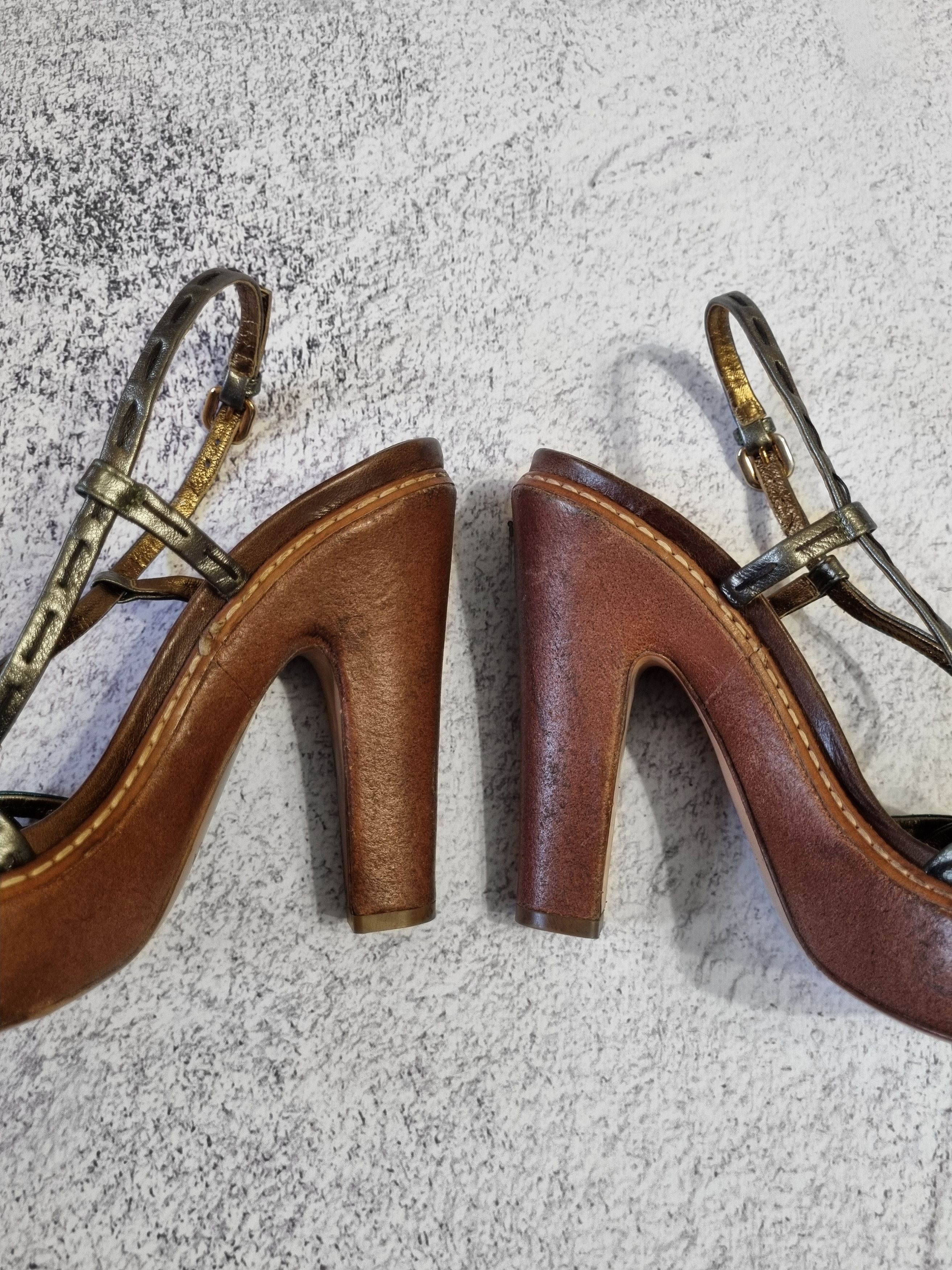 Prada Vintage Prada Leather High Heels Sandals Size US 5 / IT 35 - 6 Thumbnail