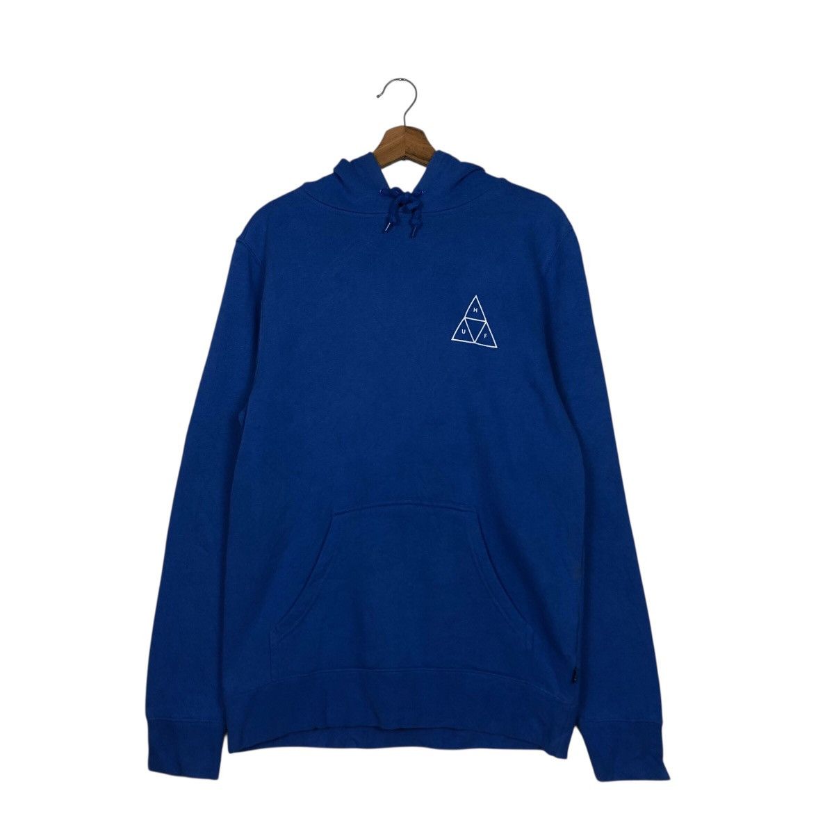 Japanese Brand 📌Rich Blue Vintagr Hoodie Pull Over HUF Big Logo Design Size US S / EU 44-46 / 1 - 13 Thumbnail