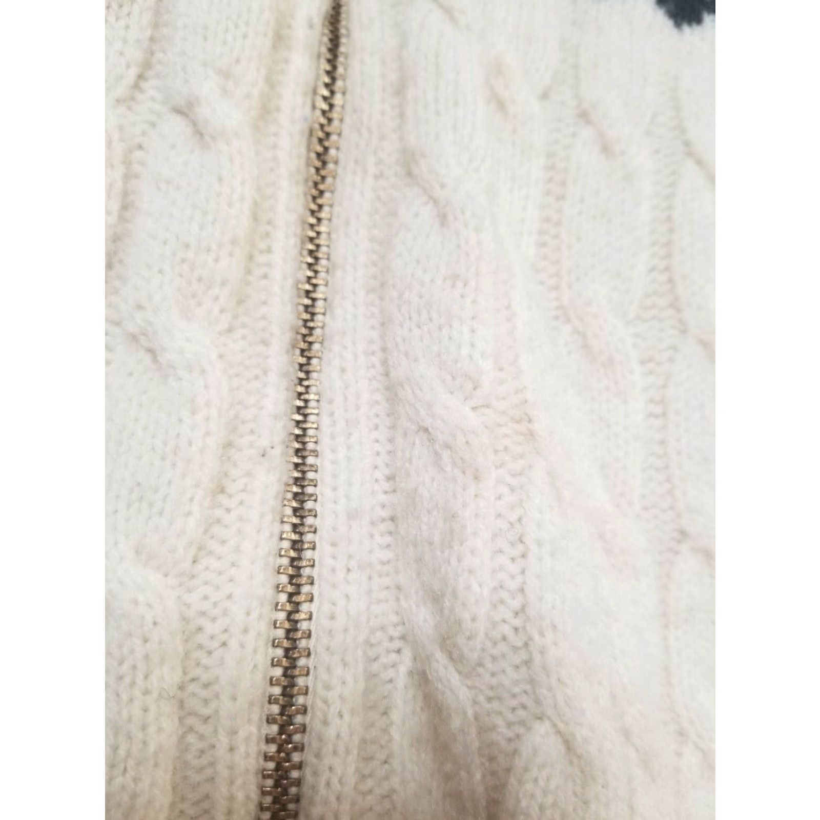 Vintage VINTAGE Lord Jeff Men's Sweater Cardigan Zip Full Zip Fair Isle Chunky Knit L Ivory 60s 70s Mens Knitwear Size US L / EU 52-54 / 3 - 3 Thumbnail
