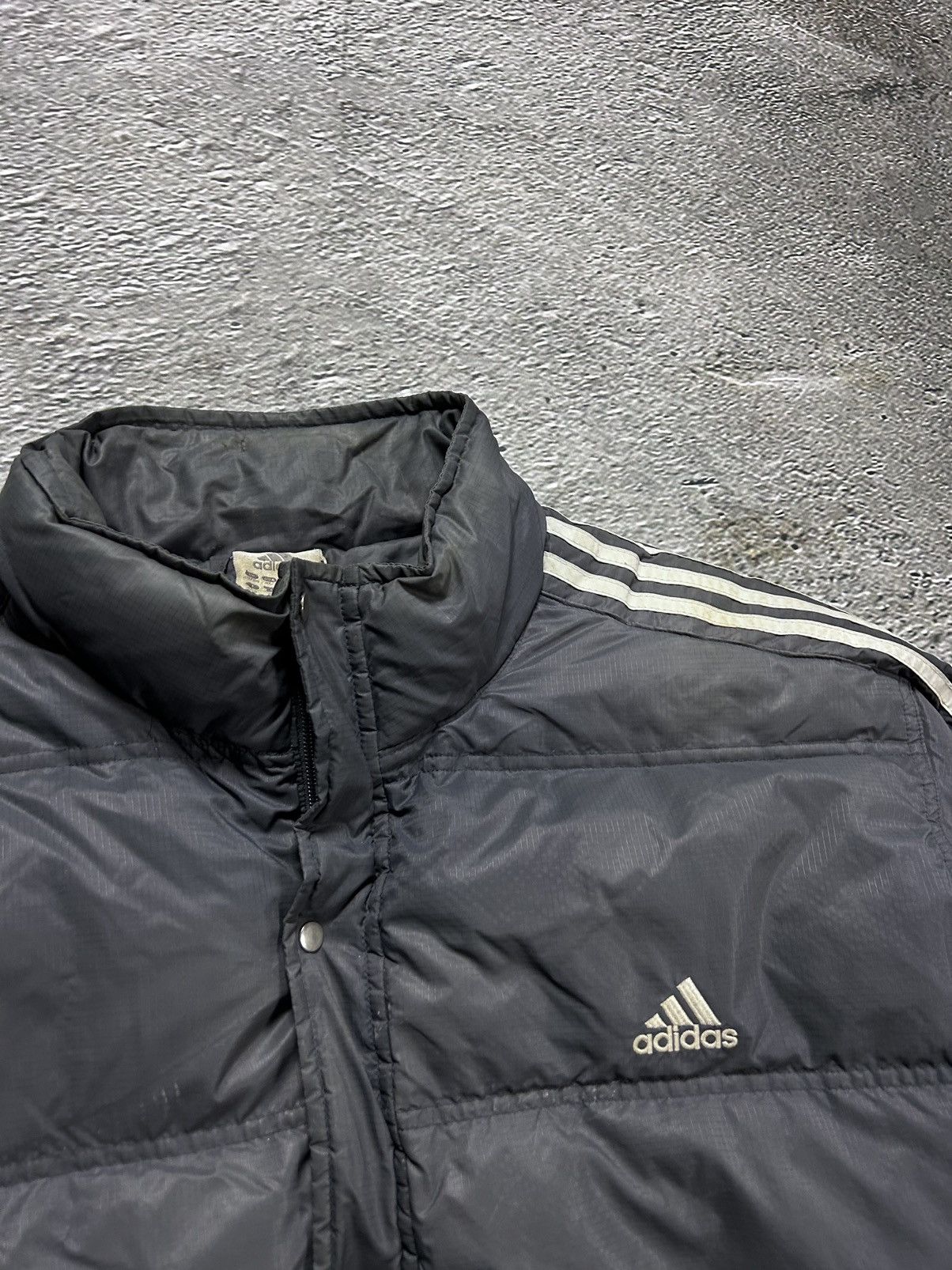 Adidas × Vintage Adidas vintage grey down puffer jacket small logo 2000s Size US XL / EU 56 / 4 - 2 Thumbnail