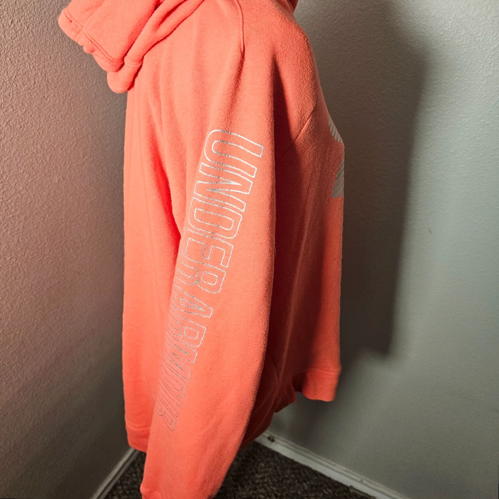 Under Armour Under Armour Sweatshirt Womens XL Pink Hooded Funnel Neck Long Sleeve Arm Logo Size XL / US 12-14 / IT 48-50 - 4 Thumbnail