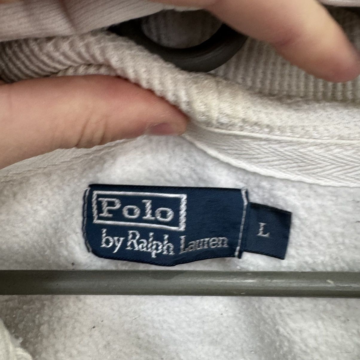 Polo Ralph Lauren Vintage Polo Ralph Lauren Zip Up Hoodie White Size US L / EU 52-54 / 3 - 8 Thumbnail